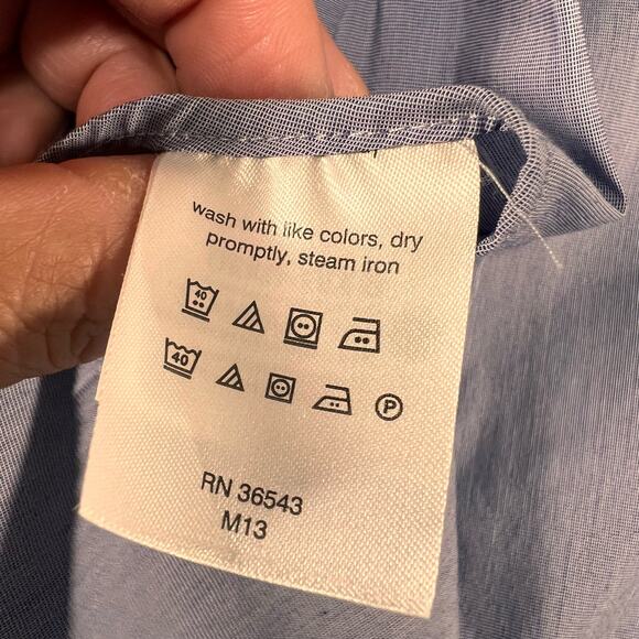 Lauren Ralph Lauren Ultraflex Slim Performance Stretch Blue Button Up Shirt, XL - Picture 3 of 7